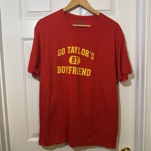 Chiefs Go Taylor's Boyfriend Red And Yellow T-Shirt Size Large